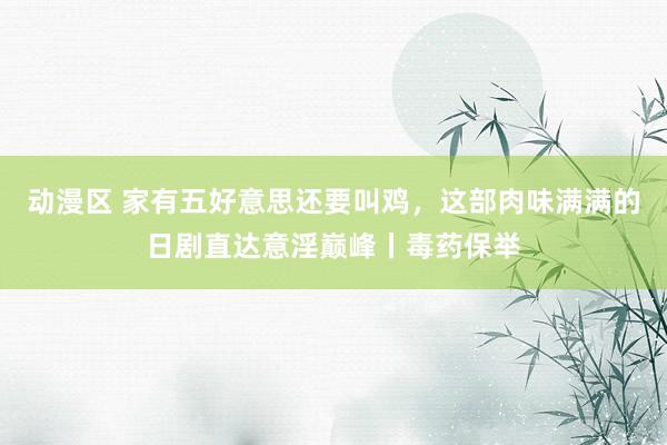 动漫区 家有五好意思还要叫鸡，这部肉味满满的日剧直达意淫巅峰丨毒药保举