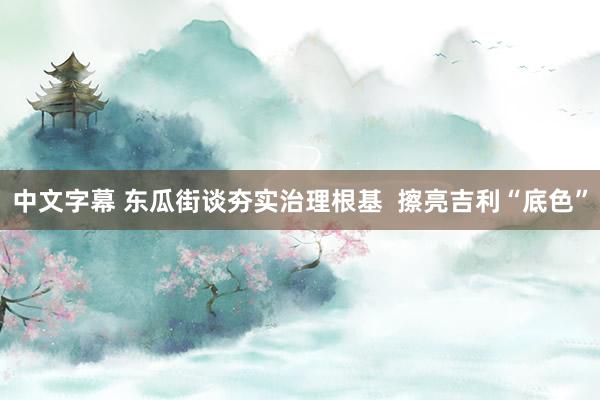 中文字幕 东瓜街谈夯实治理根基  擦亮吉利“底色”