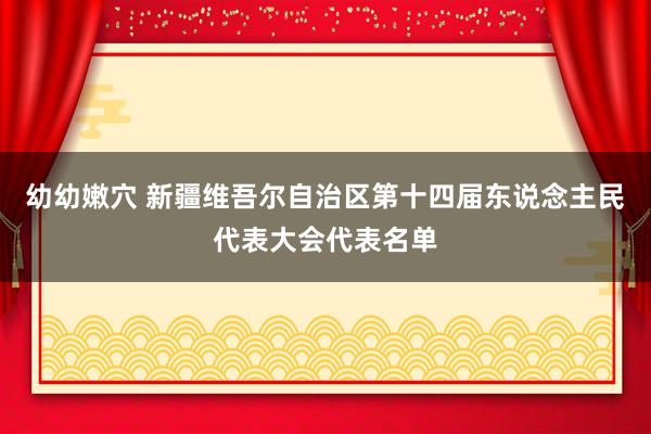 幼幼嫩穴 新疆维吾尔自治区第十四届东说念主民代表大会代表名单
