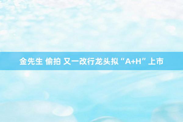 金先生 偷拍 又一改行龙头拟“A+H”上市