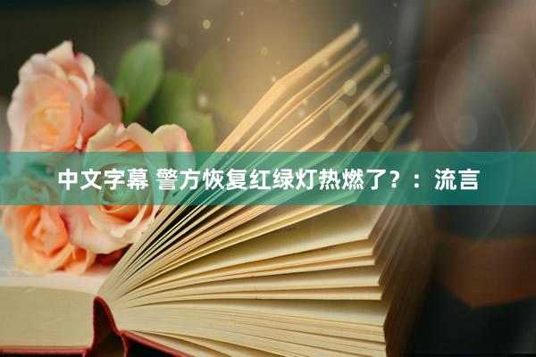 中文字幕 警方恢复红绿灯热燃了？：流言
