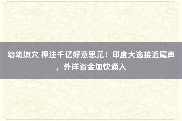 幼幼嫩穴 押注千亿好意思元！印度大选接近尾声，外洋资金加快涌入
