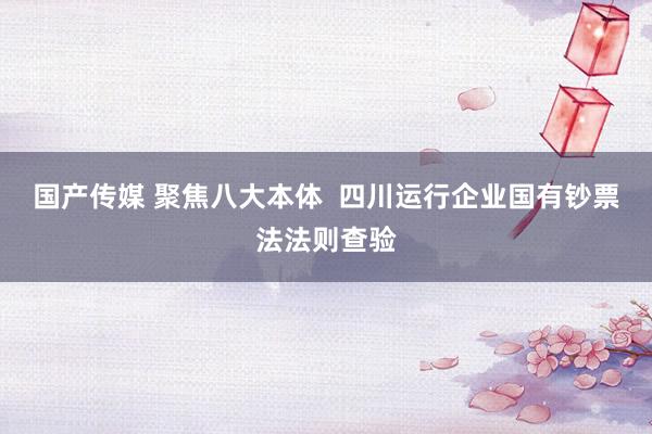 国产传媒 聚焦八大本体  四川运行企业国有钞票法法则查验