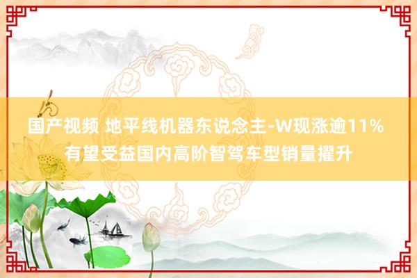 国产视频 地平线机器东说念主-W现涨逾11% 有望受益国内高阶智驾车型销量擢升