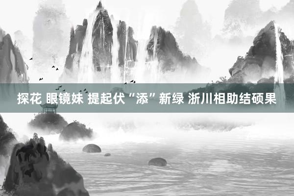 探花 眼镜妹 提起伏“添”新绿 浙川相助结硕果